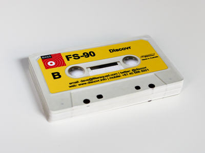 Discovr - cassette tape biz cards business card card cassette cassette tape debut music paper print retro tape vintage