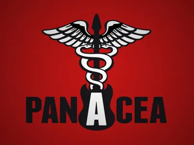Panacea Logo band caduceus design guitar hermes logo music panacea rock snakes wings