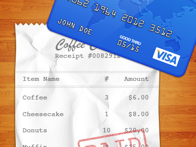 Receipt + Credit Card Icon 512px credit card icon ios ipad iphone receipt wood