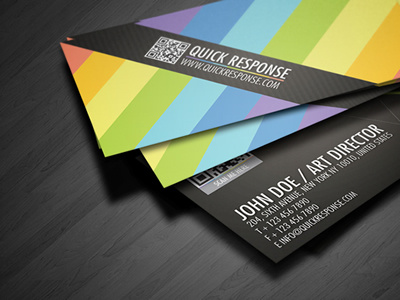 Qr Code Quick Response Business Card 01 black card brand branding business business card card clean colorful colorful business card colors corporate corporate business card creative business card detail business card futura landscape minimalism modern name card pixel portfolio card print ready professional professional card qr business card qr code quick response rainbow card