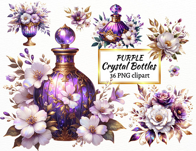 Purple Crystal Bottles