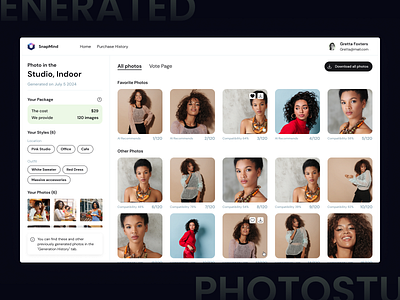 SnapMind ai powered design aipoweredphotography digitalphotographyui personalized ui personalizedphotoexperience photo management photographymarketplacedesign smartphotoselection uiux design visualaidesign
