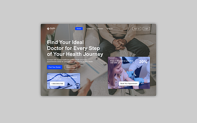 Clean and Premium Hero Section Design for Health Connect graphic design hero hero section landing page ui