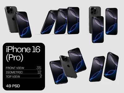 iPhone 16 Pro Mockups free free iphone free iphone 16 free iphone 16 pro free mockup freebie isolated background isolated iphone 16 uiux