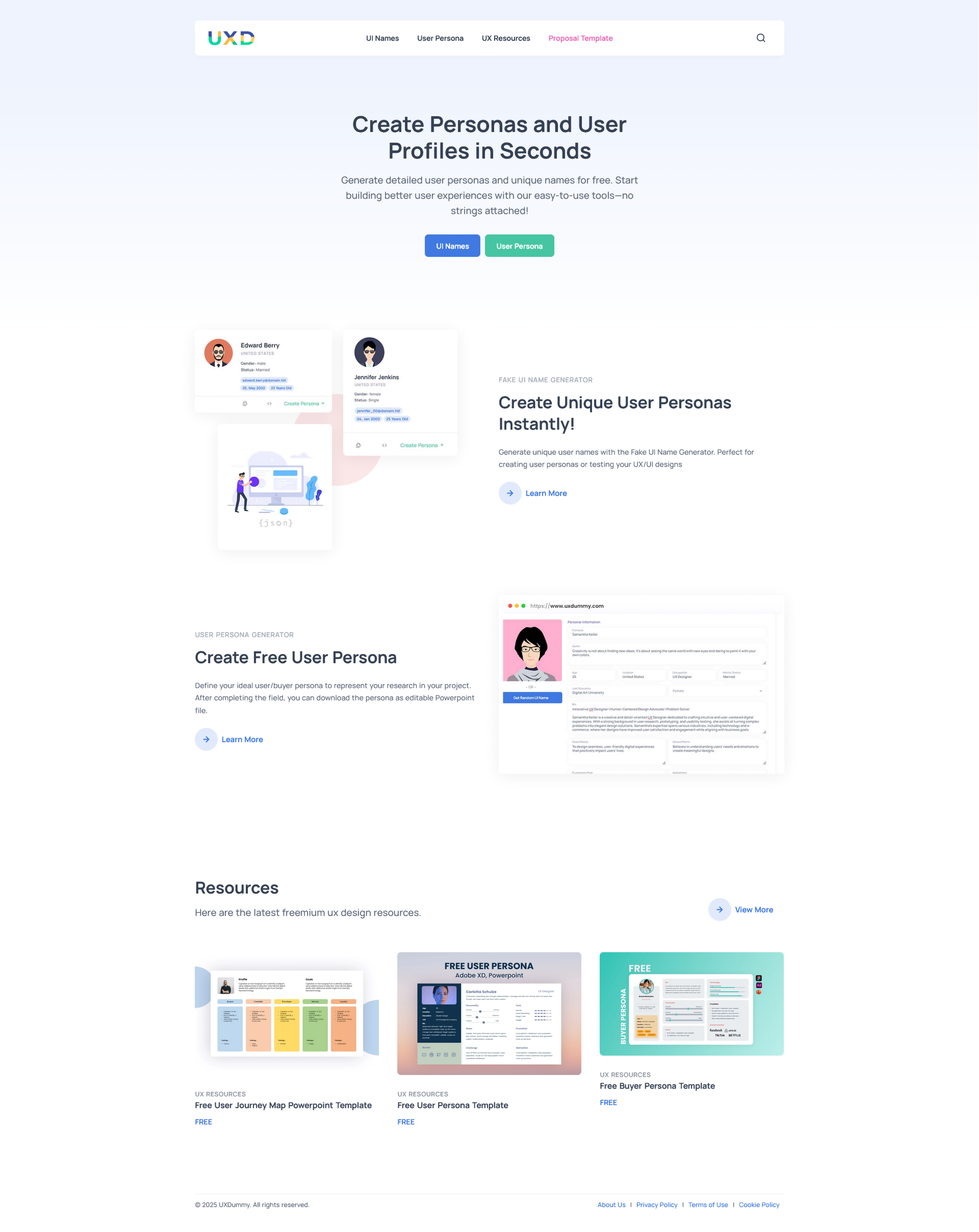 Redesign & Development of UXDummy branding design mockups ui uinames user interface web web design web development website