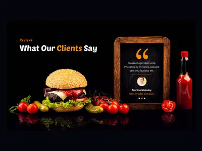 Testimonial Section – Client Love for BurgerHub branding burgerhub customer experience dark theme figma design food website foodwebsite graphic design minimalist design restaurant web design restaurant website restaurantwebsite testimonial section testimonialsection ui ui ux creatives ui ux design uiuxdesign web design webdesign