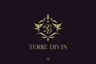 Terre Divin monogram and typography angels eden fashion floral flowers french gold heaven initials luxury monogram ornament perfume royal