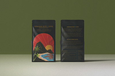 Hawaiian Bliss Coffee Package branding design graphic design illustration logo mockup package design vector visual design