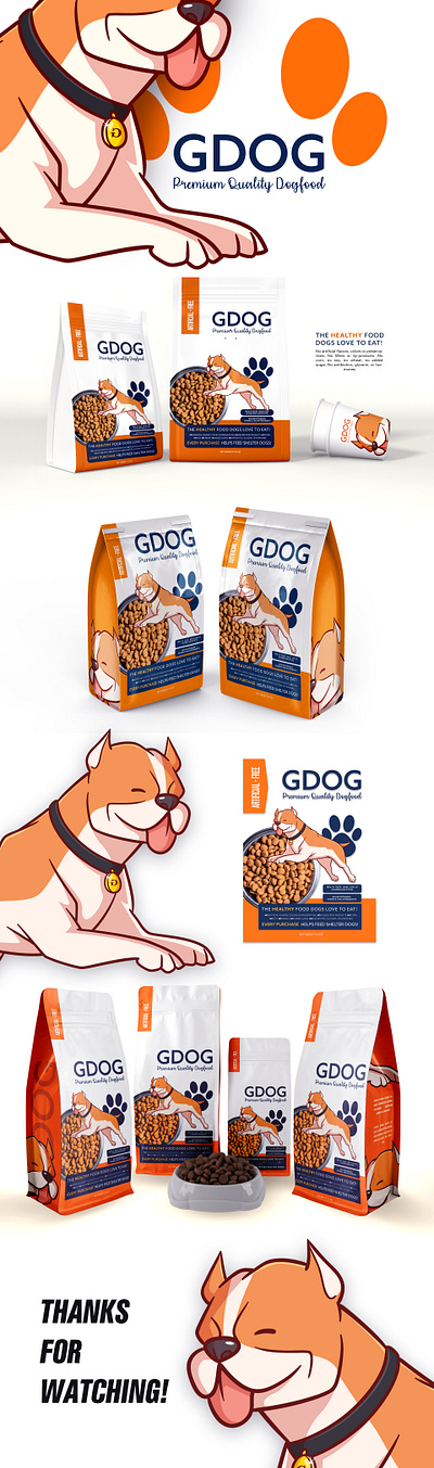 🌟 GDOG: Premium Quality Dog Food Packaging 🌟 branding dogfood graphic design label design packagingdesign petcare photoshop