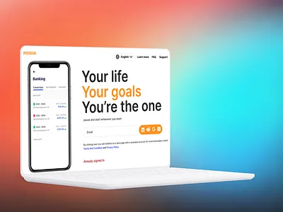 'POISHA' Banking website landing page - Sadit Arefin app branding desiggn design graphic design illustration logo pro ui ux