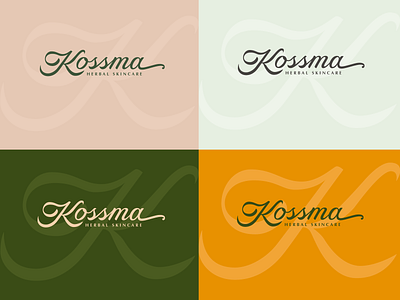 Kossma logotype authentic branding calligraphy classy custom flow french identity lettering logo logomark logotype nature ogranic script skincare sustainable type typography wordmark