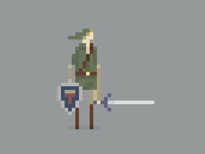 Pixel Link art link pixel shield sword zelda