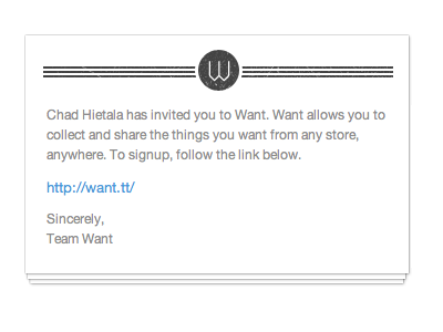 Want Invite Preview