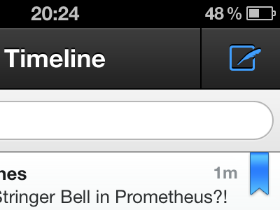 Timeline app blue tweet dark iphone ribbon timeline twitter ui