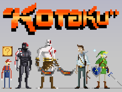 Pixel Video Game characters kotaku kratos link mario mass effect pixel art uncharted zelda