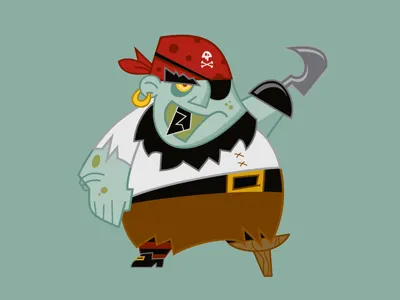 Blackfang cartoon character design illustration pirate vector villian