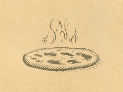 Dribble #19 pizza steam vector wood cut