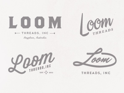 Loom Wordmark Roughs clothing logo script