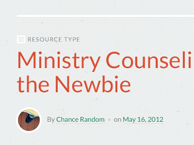Random Styling author blog green grey icon lato layout orange