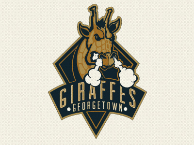 Giraffe Logo baseball giraffe logo mascot navy texture typography vintage