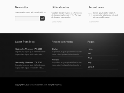 Footer black dribbble footer web web footer website