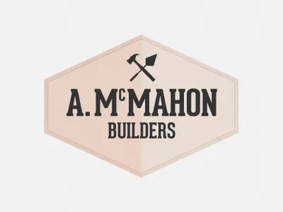Builders logo brand brandmark builders geared hammer logo outline retro texture