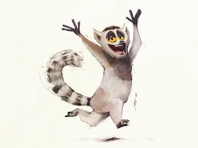 King Julien Sketch - Wallpaper artill illustration king julien madagaskar sketch wallpaper