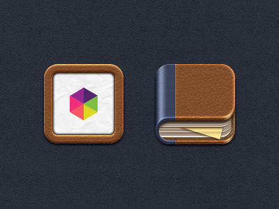 Getbelongings icon (round1) book icon ios ipad iphone leather receipt texture