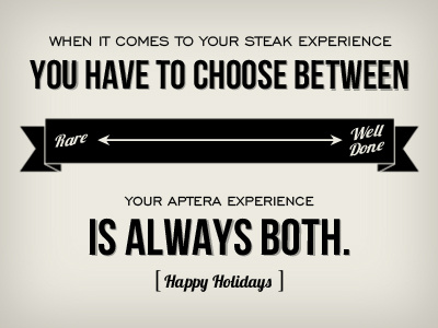 Holiday Tag aptera christmas experience holiday meat rare steak type typography
