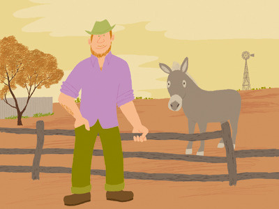 Outbacker donkey illustration man outback photoshop