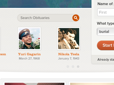 Obituaries input search texture thumbnail