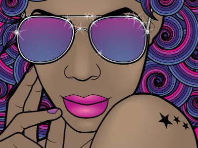 Too Funky funky illustration illustrator portrait psychedelic vector