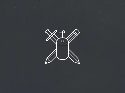 Sword Pencil Mouse identity logo mouse pencil sword