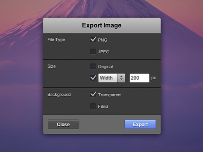 Piqtur Export Panel export panel piqtur ui window