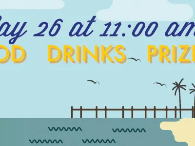 Drinks beach chris stetson csttsn futura illustration ocean palm trees post card stetson comma chris wisdom script