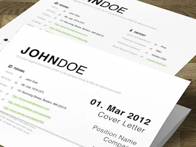 Grid Resume + Cover Letter Set apple cover letter cv education grid icons iwork suite minimalist modern pages profile resume simplistic skills social media