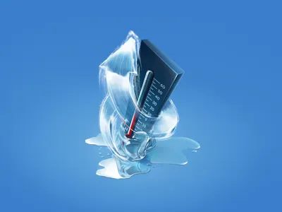 Cooling icon air blue ice temperature water