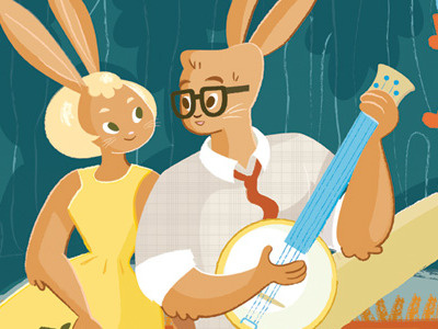 Picnic digital easter illustration illustrator kassandra heller picnic spring