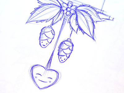 cuckoo’s clok weights illustration sketch