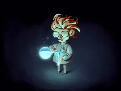Scientist character design illustration scientist