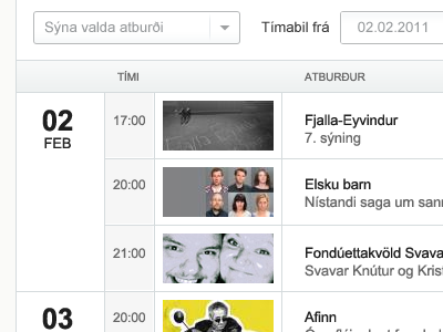 Event Calendar calendar clean date event events simple thumbnails ui