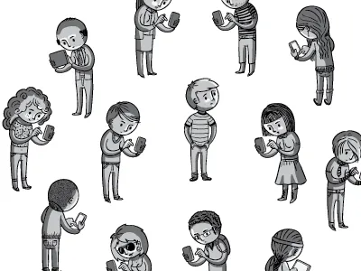 Lights and shadows character group illustration illustrator light shadow vector