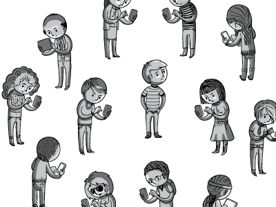 Lights and shadows character group illustration illustrator light shadow vector