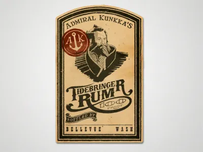 Label dota mock rum vintage