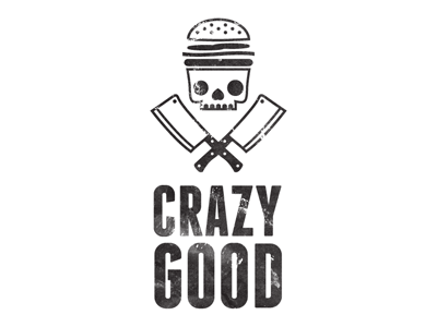 CrazyGood V2 burger butcher knife crazy distressed food truck skull