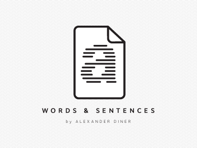 Words & Sentences 2 blog icon letter lines motiva sans paper typeface