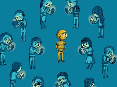 I feel alone (final) character color head illustration illustrator vector