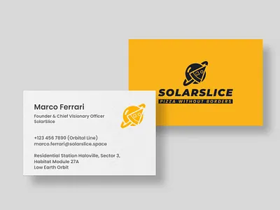 Solarslice Business Card business card cosmic theme.