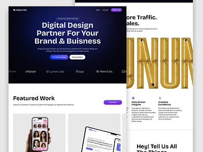 Majnun Studios - Digital Agency website adobe xd brand identity branding design digital agency landing page figma graphic design illustration landing page ui logo software house website ui vector web development agency website website website design