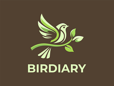 Birdiary | Detailed Logo aviary aviary logo beautiful bird bird bird logo bird vector birdiary branding digital bird farming futuristic logo gardenign green logo illustration leaf and bird logo design minimal logo modern logo natural logo